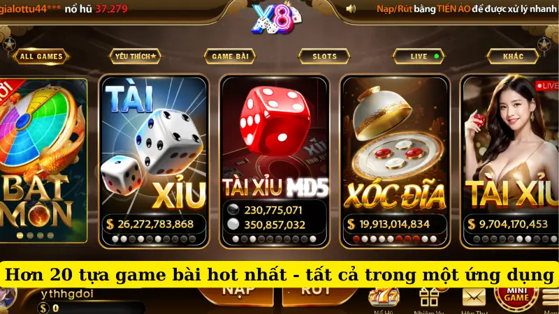 Hơn 20 tựa game bài hot nhất - tất cả trong một ứng dụng